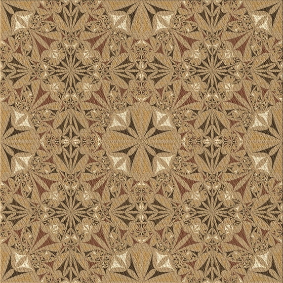 Ahgly Company Machine Washable Indoor Square Transitional Sienna Brown Area Rugs, 6' Square