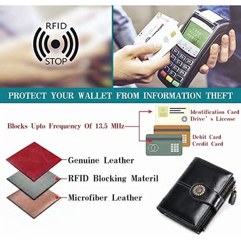 Sendefn Genuine Leather Bifold Wallet, Black photo 6