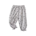 thumbnail image 2 of NAISIBABY Boys Girls Casual Pants, Prints Thin Cotton Linen Home Mosquito Proof Pants Gray 2-3T, 2 of 3