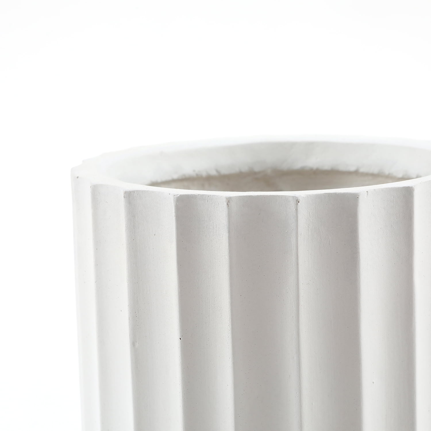 LuxenHome White 24-Inch Tall Round MgO Indoor/Outdoor Planter