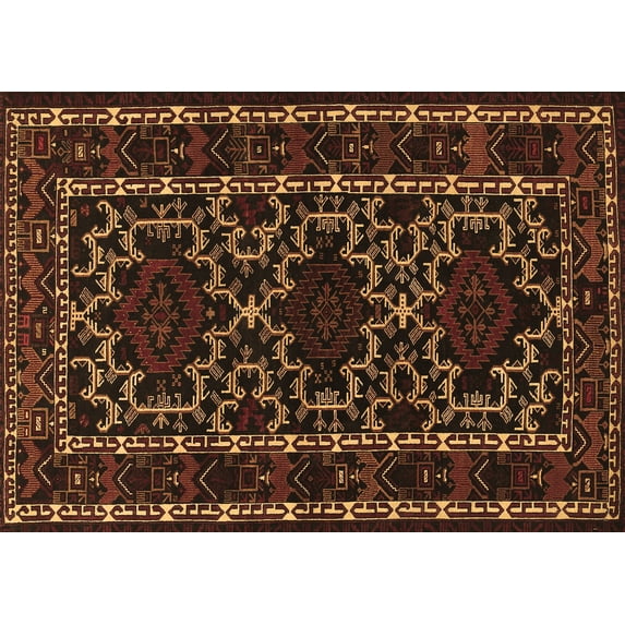 Ahgly Company Indoor Rectangle Persian Brown Traditional Area Rugs, 4' x 6'