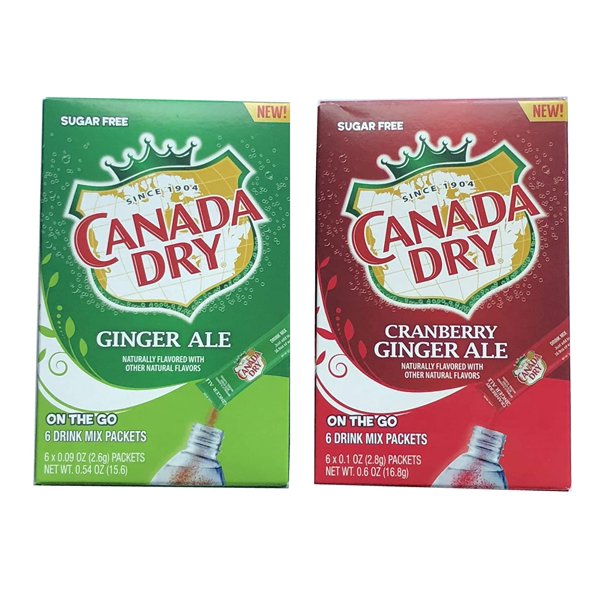(Pack of 2) Canada Dry Singles to Go Drink Mix Packet Ginger Ale and