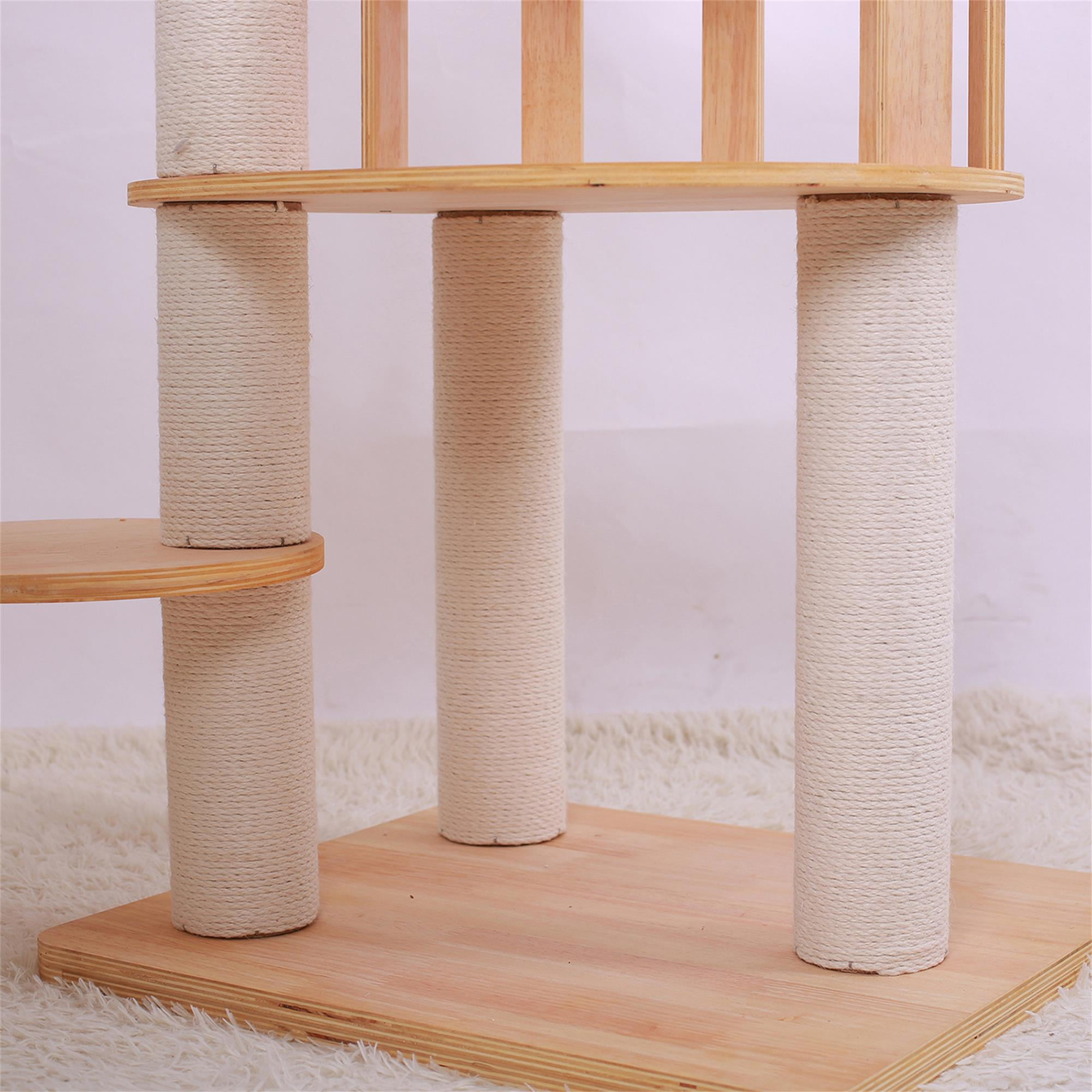 Pefilos 46" Modern Wooden Cat Tree Tower for Indoor Cats, Multi-Level Sturdy Cat Tree Play House Condo with Space Capsule, Beige Pefilos 46" Modern Wooden Cat Tree Tower for Indoor Cats, Multi-Level Sturdy Cat Tree Play House Condo with Space Capsule, Beige