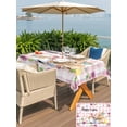 thumbnail image 4 of Happy Easter Outdoor Tablecloth - 60x120 Inch Rectangle Dining Table Cover, Cute Rabbits Daisy Flowers Leaves Eggs Pink Plaid Waterproof Outdoor Table Cloth with Umbrella Hole & Zipper for Patio, 4 of 7