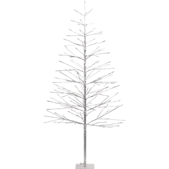 Alpine Corporation BYS144MC Silver Multi-Colored LED Lights Alpine Festive Christmas Tree