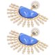 thumbnail image 3 of 1 par de pendientes colgantes de aleación geométricos de semicírculo de moda simple, regalo de joyería azul, 3 of 10