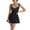 Black, variant on Women Y2K Bodycon Mini Dresses Cutout Spaghetti Strap Short Dresses V Neck Backless Satin Dress Sexy Clubwear