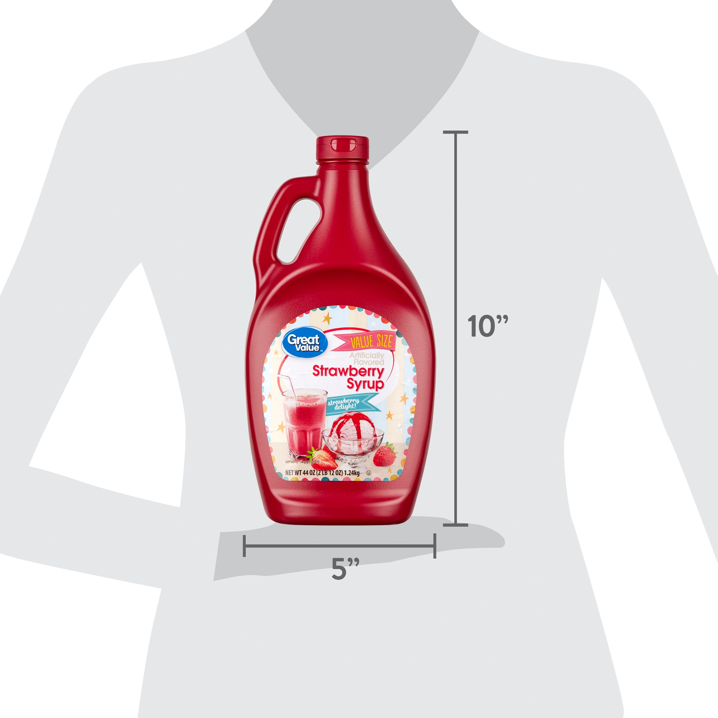 Great Value Strawberry Syrup, Value Size, 44 oz