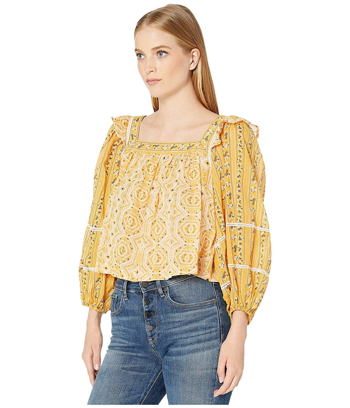 free people yellow blouse