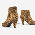 thumbnail image 2 of DREAM PAIRS Women's Pointed Toe Low Heel Suede/Pu Back Zipper Ankle Boots KALILA LEOPARD Size 6.5, 2 of 5