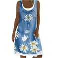 thumbnail image 2 of ICHUANYI Clearance Fashion Women Casual Sexy Round-Neck Floral Printing Fake Two-Piece Sleeveless Dress(Yellow, XXL) ICHUANYI WER2023080808297, 2 of 4