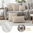 thumbnail image 5 of Beige Pure Color Outdoor Pillow Covers 16x16 Set of 2,Waterproof Patio Throw Pillowcase Protectors,Aesthetics Contemporary Modern Square Decorative Pillow Shams Cushion Covers for Seat Bed Couch Sofa, 5 of 8