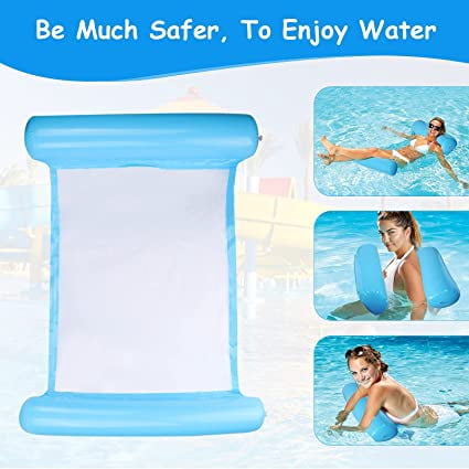 Hamac Flottant Multi-Usage, Bouée de Piscine Gonflable 4-en-1 Fauteuil Inclinable Flottant Hamac Flottant Hamac d'Eau Hamac Flottant Pliable Multi-Usage Flotteur Ultraléger Portable