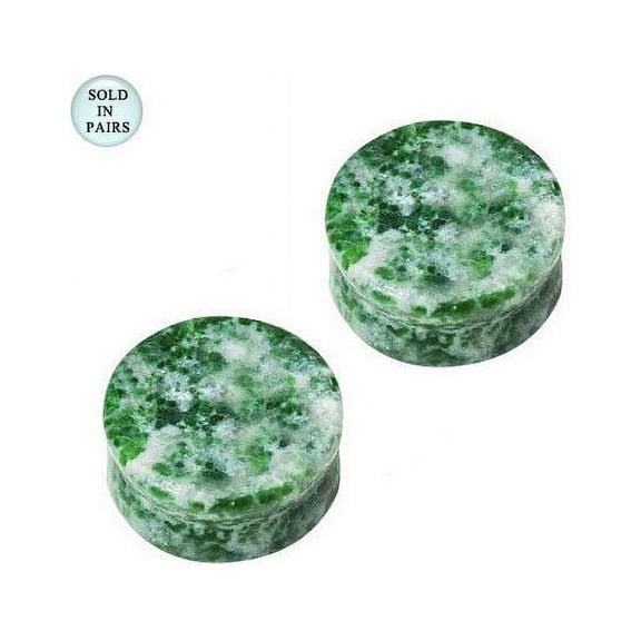 Pair of Ear Plug Gauges Solid Amazonite Semi Precious Stone Saddle