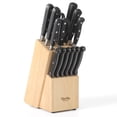 thumbnail image 2 of Martha Stewart Carverton 14 Piece High Carbon Stainless Steel Cutlery Block Set w/ABS Triple Riveted Forged Handle Wood Block&nbsp;- Black, 2 of 20