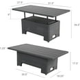 thumbnail image 2 of Grand Patio Indoor/Outdoor All-Weather Resin Wicker Coffee Dining Table with Adjustable Lift Top and Storage Shelf, Steel Frame, Gray, 2 of 7