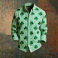 thumbnail image 2 of T Shirts for Men St Patricks Day Print Festive Celebration Casual Comfortable Button Down Long Sleeve Shirts, 2 of 3