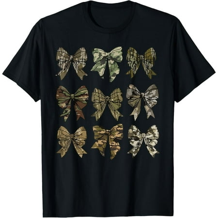 Women T-Shirt Camo Coquette Bow Duck Hunt Duck Hunting for MenMen and women, Black T-shirt, size: Extra large