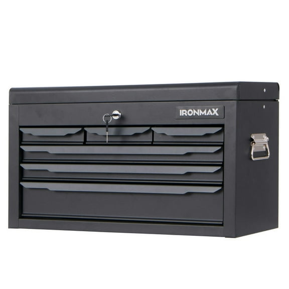 Topcobe 24" Tool Chest Case with 6 Drawers and Top Storage for Garage Repair Shop & Warehouse, Multi-Function Tool Organizer, Black