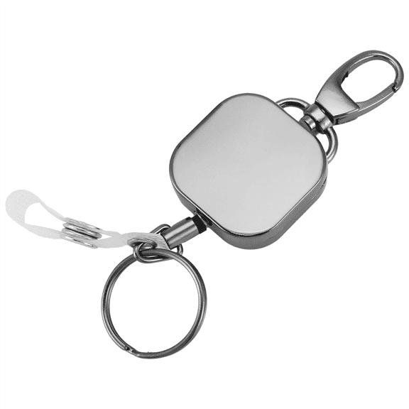 New Arrivals Heavy Duty Metal Retractable Carabiner Keychain Belt Badge Reels Clip 28.3Inch Reinforced Steel Wire Cord