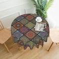 thumbnail image 2 of Boho Mandalaboho Mandala Tiles Round Tablecloth 60 Inch, Decorative Holiday Home Party Table Cloth for Kitchen Dining Picnic Table Cover, 2 of 6