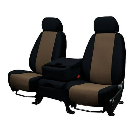 CalTrend Front Buckets SportsTex Seat Covers for 2016-2019 Volkswagen Beetle - VW159-06GG Beige Insert with Black Trim