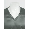 thumbnail image 6 of iEFiEL Mens Satin Nightgown V Neck Short Sleeve Sleepwear Homewear, 6 of 7