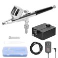 thumbnail image 1 of Geevorks Multi-purpose Professional T130 0.3mm Airbrush Max 30PSI Air Pump Set for Model Making DIY Art Painting Multicolor, 1 of 7