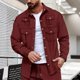 thumbnail image 1 of pstuiky camisetas de manga larga para hombre, Chaqueta tipo cárdigan de manga larga con solapa y botones, color liso, para hombre, con múltiples bolsillos camisetas de hombre l, 1 of 6