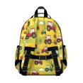 thumbnail image 3 of Tractor and Rainbows Yellow Pattern Cute School Backpack Bag for School with Padded Back and Adjustable Shoulder Straps 15.25"x11.5"x5.25", 3 of 5