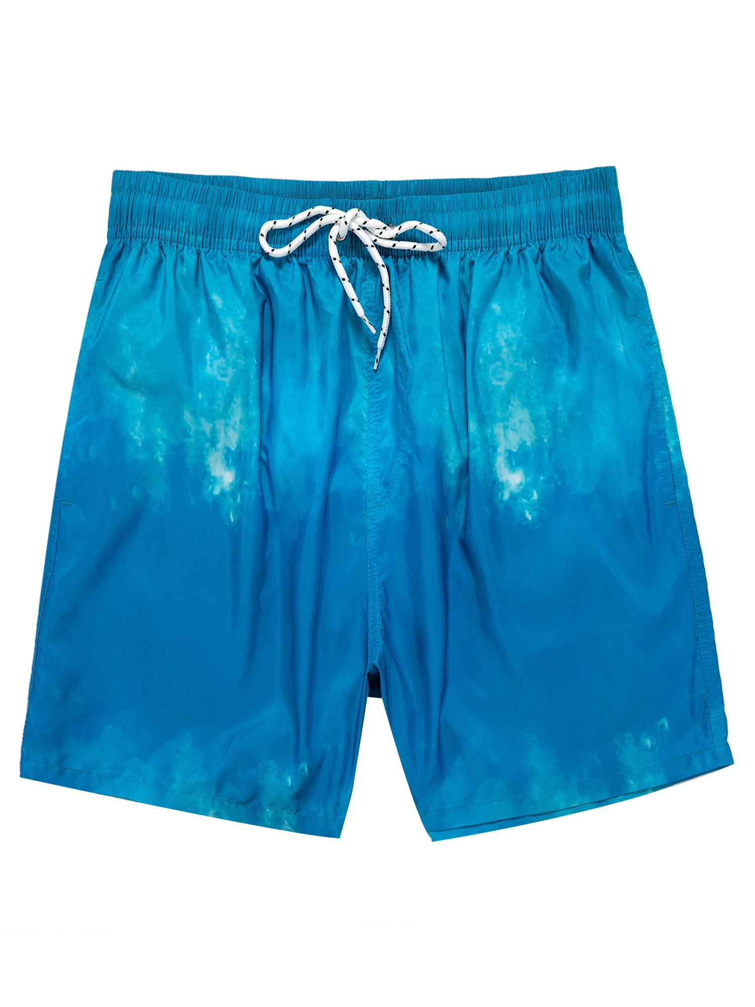 Lumento Men Workout Active Wear Gradient Color Swim Trunks Beach Board