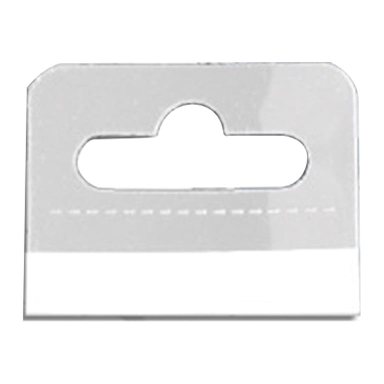500pcs Sticky Hanging Tabs - Self Adhesive Slot Hole Hang Tabs For Retail Display, 1.8x1.37 Inch Clear PET