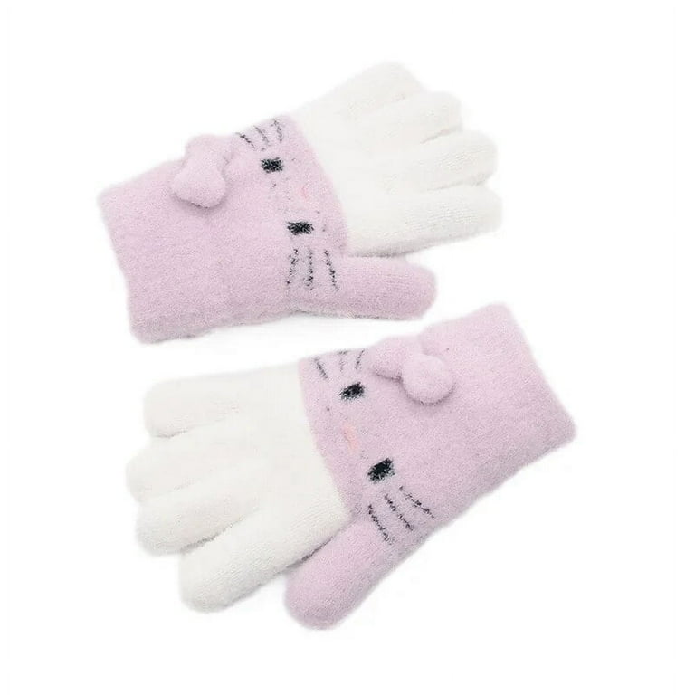 Kawaii Hello Kitty Winter Child Gloves Kawaii Bow Anime Five