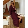 thumbnail image 6 of Ekouaer Women Robes Long Knit Bathrobe Lightweight Soft Summer Kimono Robes Casual Loungewear with Attached Belt, 6 of 7