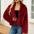 thumbnail image 7 of Ashirexll Womens Winter Coats, Womens Fleece Coats, Ladies Warm Faux Fur Coats with Turn Down Collar for Solid Winter Outerwear, 7 of 7