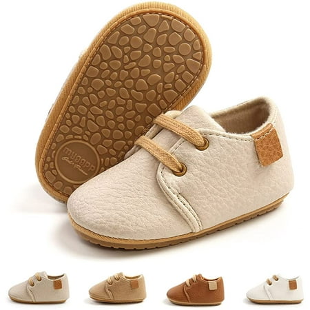 

QWZNDZGR Baby Boys Girls Sneakers Toddler Dress Shoes Soft Rubber Sole Infant Moccasins Newborn Oxford First Walker Crib Shoes