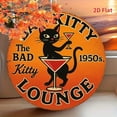 thumbnail image 3 of Tin Metal Sign Vintage Bad Kitty Lounge Wall Art Decor Round 8x8, 3 of 5