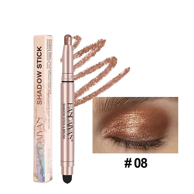 CAIROYAR Lápiz de sombra de ojos Lápiz de sombra de ojos de doble punta Lápiz iluminador brillante Pigmento D