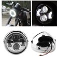 thumbnail image 2 of Keenso Senyar Motorcycle Headlight Universal Vintage Aluminum Retro LED Round, 2 of 8