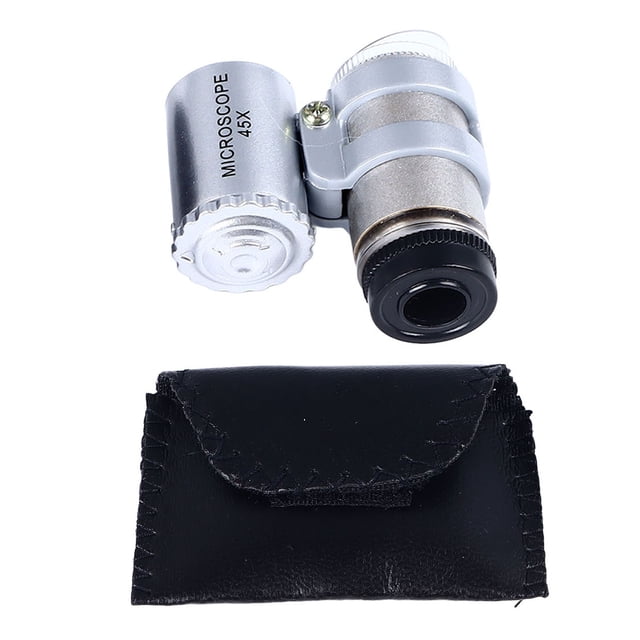 Microscopio para teléfono 45X, cámara para teléfono, microscopio, lupa, accesorio con 2 LED para inspección