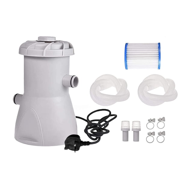 Soidarity Bomba de piscina eléctrica 530 galones Reemplazo de filtro de piscina Reemplazo de tubería transparente de agua de natación para Deportes acuáticos No.02 UK Plug Soidarity OD001568-02B