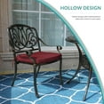 thumbnail image 3 of MEETWARM 2 Piece Patio Dining Chairs with Cushions, Outdoor All-Weather Cast Aluminum Chairs, Patio Bistro Dining Chair Set of 2 for Garden Deck Backyard, Chili Red, 3 of 7