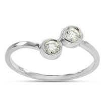 1/5 ct.t.w Round Cut Lab Created Moissanite Diamond Solitaire Bypass Love Promise Ring For Women In 14K White Gold Over Sterling Silver(G-H Color, VVS1 Clarity, 0.20 Cttw)-7