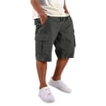 thumbnail image 2 of Cotton Cargo Shorts for Men Below Knee Plus Size Hiking Shorts with Pockets Classic Outdoor Comfort Drawstring Shorts, L, 2 of 9