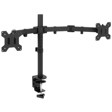 Adhesive Monitor Mount VIVO Full Motion Dual Monitor Desk Mount VESA Stand with Double Center Arm Joint | Fits 13