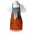 thumbnail image 3 of Desert Apron Sunny Hot Day Monument Valley Arid Country Primitive Nation Arizona USA, Unisex Kitchen Bib Apron with Adjustable Neck for Cooking Baking Gardening, Dark Orange Pale Blue, by Ambesonne, 3 of 3