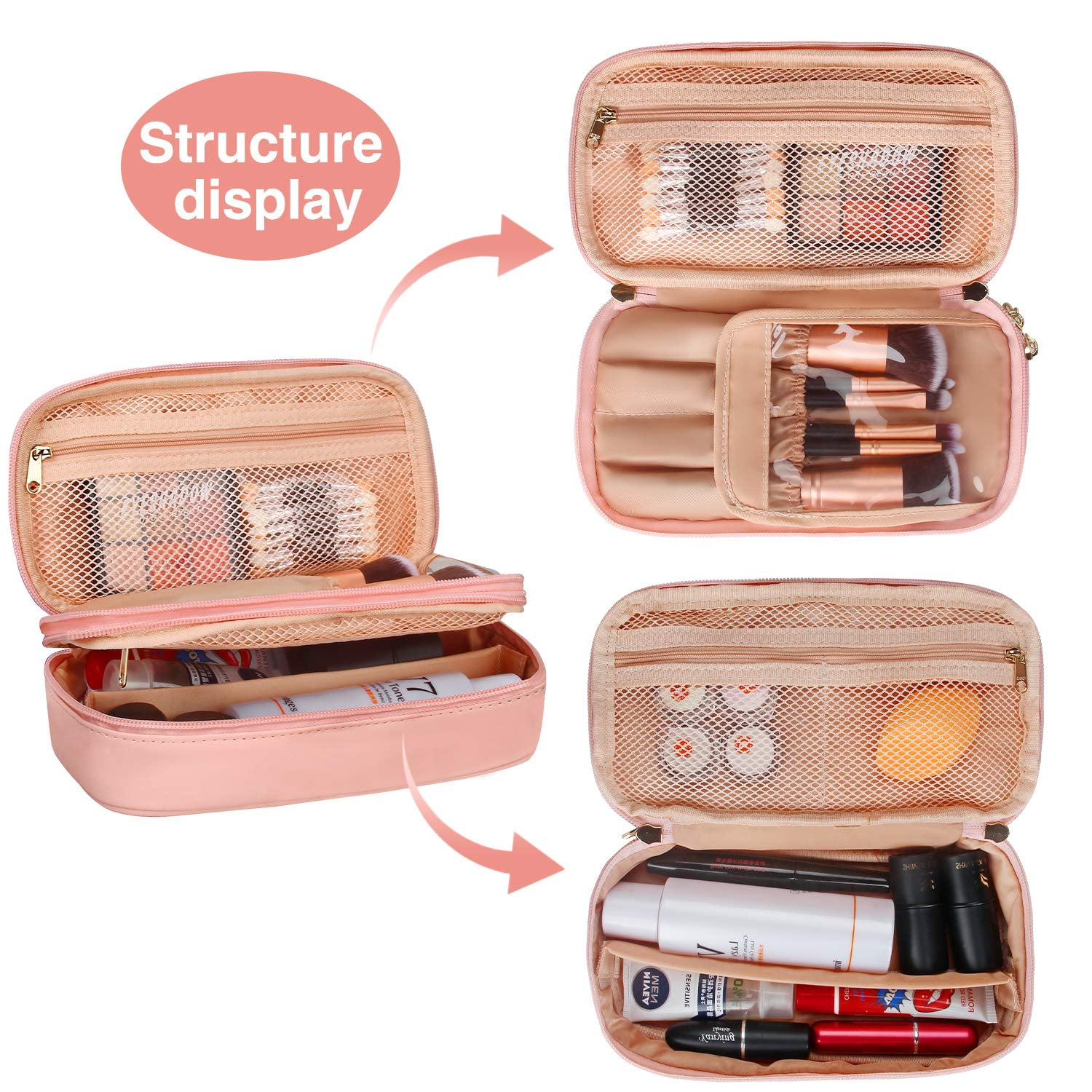 Buy Wholesale China Travel Makeup Bag Portable 2 Layer Mini Cosmetic Bag  Beauty Case Small Makeup Brush Bags Organizer & Makeup Brush Bags,organizer  Pouch,cosmetic Bag at USD 1.92