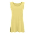 thumbnail image 6 of Bosfbaoi Women Plus Size Tank Tops Summer Slit Sleeveless Top Solid-color Crew Neck Casual Blouse Oversized Shirts, 6 of 7