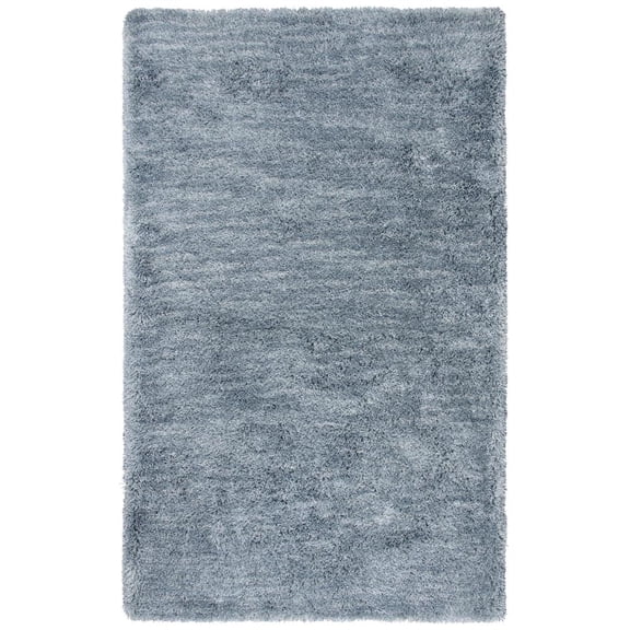 Alora Decor Oregon 7'6"x9'6" Solid Shag Blue/Tone on Tone Tufted Area Rug
