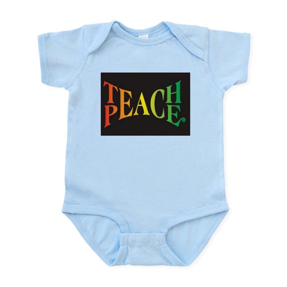 CafePress - Teach Peace Infant Bodysuit - Baby Light Bodysuit, Size Newborn - 24 Months